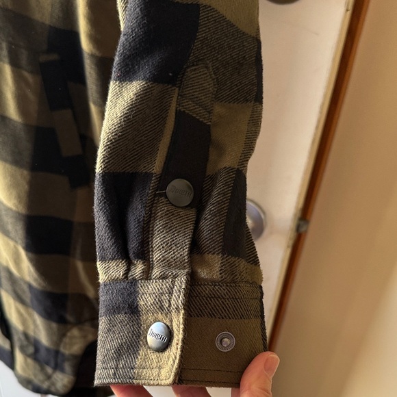 Duluth Trading Co Olive Green and Black Buffalo Plaid Long Jacket - Picture 9 of 9